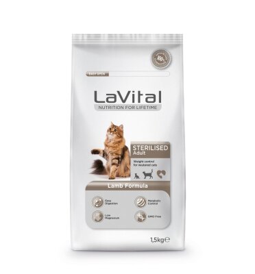 LaVital Kuzu Etli Kısırlaştırılmış Kedi Maması 1,5 kg