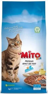 LaMito Tavuklu ve Balıklı Renkli Taneli Yetişkin Kedi Maması 1 kg