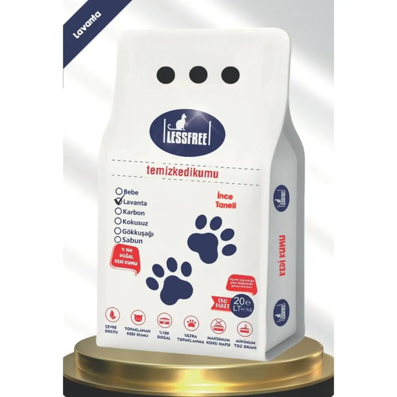 Lavanta Kokulu İnce Taneli 20 L Beyaz Bentonit Kedi Kumu
