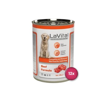 LaVital Adult Biftekli Yetişkin Köpek Konservesi 400 gr (12 Adet)