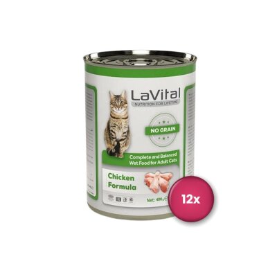 LaVital Tahılsız Tavuklu Yetişkin Kedi Konservesi 400 gr x 12 Adet