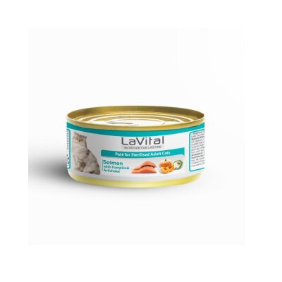 LaVital Somonlu ve Enginarlı Kısırlaştırılmış Yaş Kedi Maması 85 gr