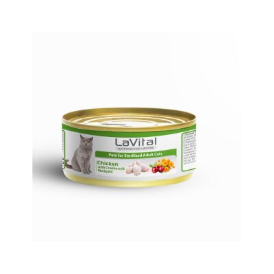 LaVital Tavuklu ve Kızılcıklı Kısırlaştırılmış Kedi Konservesi 85 gr