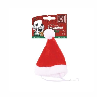 M-Pets Yılbaşı Temalı Köpek Şapkası Kırmızı (XS-S)