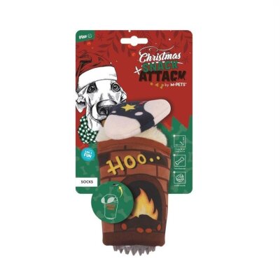 M-Pets Ödül Hazneli Sesli Peluş Köpek Oyuncağı (Çorap)