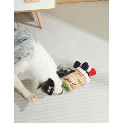 M-Pets Ödül Hazneli Sesli Peluş Köpek Oyuncağı (Sürpriz Kutu)
