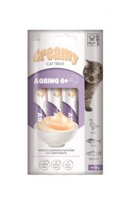 M-Pets Creamy 6+ Ördek Somon Tunalı Yaşlı Kedi Ödülü 4 x 15 gr