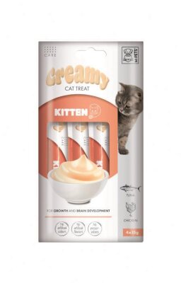 M-Pets Tavuk ve Ton Balıklı Yavru Kedi Krem Ödülü 4 x 15 gr