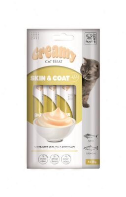 M-Pets Creamy Skin Coat Somon Tunalı Krema Kedi Ödülü 4 x 15 gr