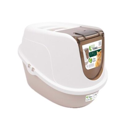 M-Pets Eco Tıma Koku Filtreli Kapalı Kedi Tuvaleti Bej L
