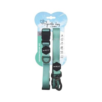 M-Pets Gentle Dolgulu Köpek Tasması ve Gezdirme Kayışı Seti Yeşil L