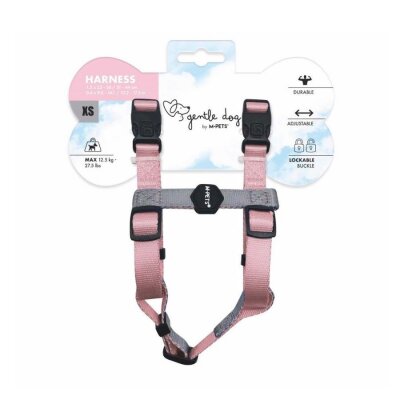M-Pets Gentle Ekstra Dolgulu Köpek Göğüs Tasması Pembe XS