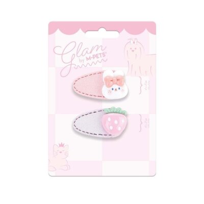 M-Pets Glam Çilek Figürlü Kedi ve Köpek Süs Tokası (Pembe)