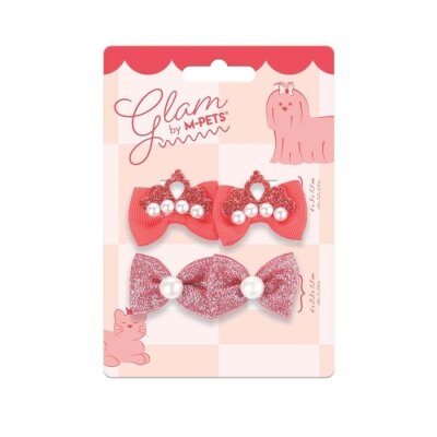 M-Pets Glam Fiyonklu Kedi ve Köpek Süs Tokası (Kırmızı)