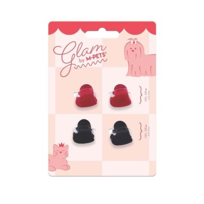 M-Pets Glam Kalpli Kedi ve Köpek Süs Tokası (Kırmızı/Siyah)