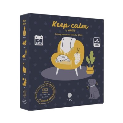 M-Pets Keep Calm Feromonlu Sakinleştirici Köpek Tasması Gri