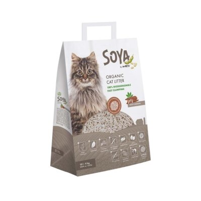 Cassavalı Güçlü Topaklanan Organik Soya Kedi Kumu, 10 L