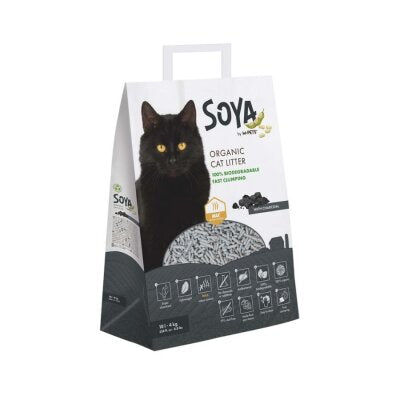 Aktif Karbonlu Topaklanan Organik Soya Kedi Kumu, 10 L