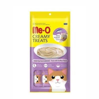 Me-O Creamy Deniz Tarağı ve Ton Balıklı 4x15 gr Kedi Ödülü