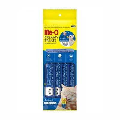 Me-O Creamy Tavuk Ciğerli ve Keçi Sütlü 4x15 gr Kedi Ödülü