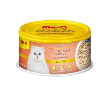 Me-O Delite Soslu Tavuk Etli Tahılsız 80 gr Yetişkin Kedi Konservesi