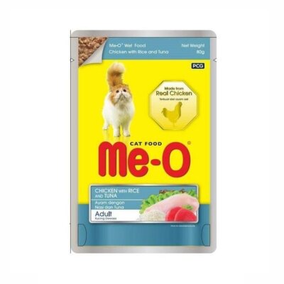 Me-O Tavuk, Pirinç ve Ton Balıklı 80 gr Yetişkin Kedi Konservesi