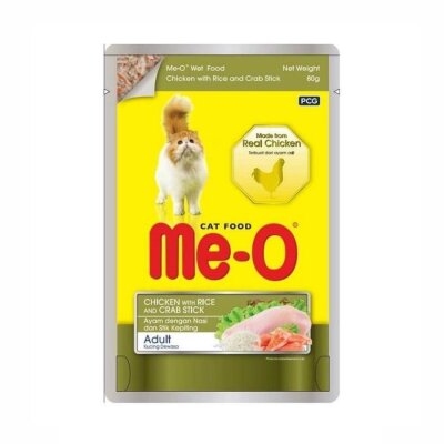 Me-O Tavuk, Pirinç ve Yengeçli 80 gr Yetişkin Kedi Konservesi