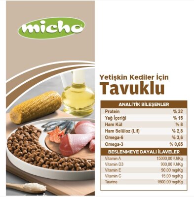 Tavuklu ve Hamsili Yetişkin Kedi Maması 1,5 kg
