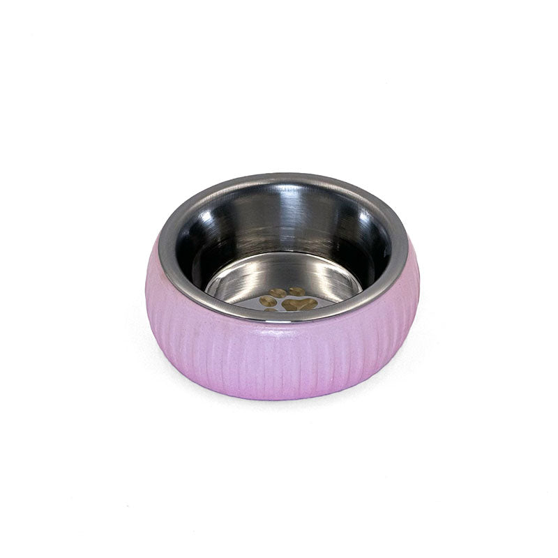Paslanmaz Çelik Hazneli Organik Seramik Mama Kabı (Pembe)