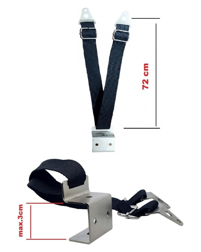 72 cm siyah askı kayışı ve metal bağlantı aparatı