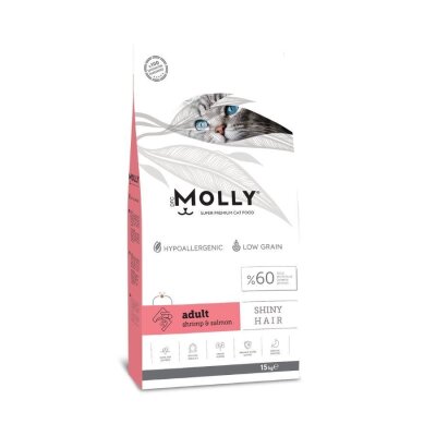 Molly Düşük Tahıllı Karidesli ve Somonlu Yetişkin Kedi Maması 15 kg