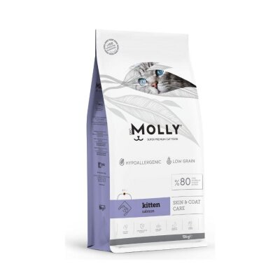 Molly Düşük Tahıllı Somonlu Yavru Kedi Maması 15 kg