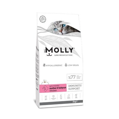 Molly Düşük Tahıllı Tavuklu Anne ve Yavru Kedi Maması 2 kg