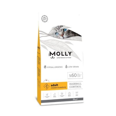 Molly Düşük Tahıllı Tavuklu ve Hamsili Yetişkin Kedi Maması 15 kg