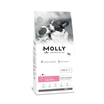 Molly Düşük Tahıllı Tavuklu Küçük Irk Anne ve Yavru Köpek Maması 2 kg