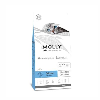 Molly Hipoalerjenik Tavuklu Düşük Tahıllı Yavru Kedi Maması 15 kg