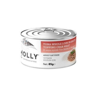 Molly Et Suyunda Ton-Yengeçli Tahılsız Yetişkin Kedi Konservesi 85 gr