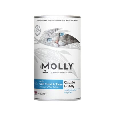 Molly Jöleli Alabalık-Ton Balıklı Yetişkin Kedi Konservesi 400 gr