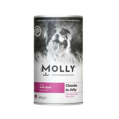 Molly Jöle İçinde Parça Danalı Yetişkin Köpek Konservesi 400 gr