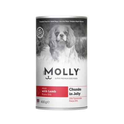 Molly Jöle İçinde Parça Kuzulu Yetişkin Köpek Konservesi 400 gr