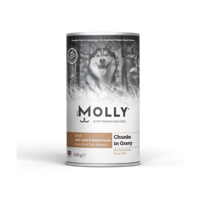 Molly Sos İçinde Parça Kuzu ve Tatlı Patatesli Köpek Konservesi 400 g