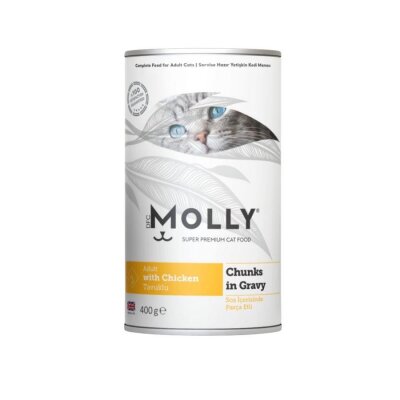 Molly Soslu Parça Tavuklu Yetişkin Kedi Konservesi 400 gr