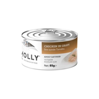Molly Soslu Tavuklu Tahılsız Yetişkin Kedi Konservesi 85 gr