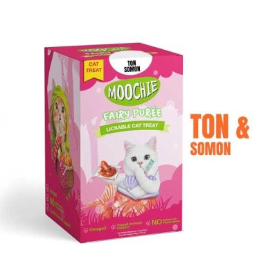 Moochie Ton Balıklı ve Somonlu Sıvı Krema Kedi Ödülü 30x15 g