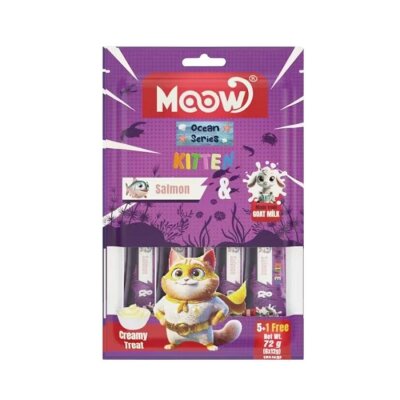 Moow Creamy Somonlu Keçi Sütlü Sıvı Krema Yavru Kedi Ödülü 6x12 gr
