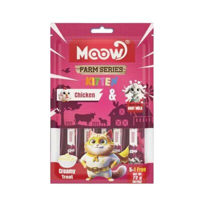 Moow Creamy Tavuklu Keçi Sütlü Yavru Kedi Sıvı Ödülü 6x12 gr