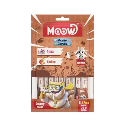 Moow Creamy Ton Balıklı Karidesli Sıvı Kedi Ödülü 6x12 gr