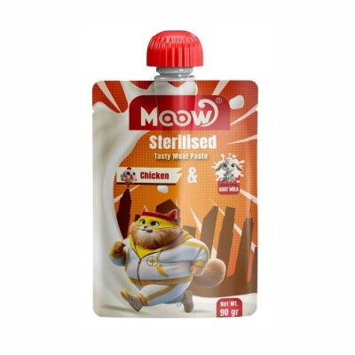 Moow Taze Tavuk-Keçi Sütlü Kısırlaştırılmış Kedi Et Ezmesi 90 gr