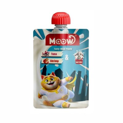 Moow Taze Ton Balıklı Karidesli ve Keçi Sütlü Kedi Et Ezmesi 90 g