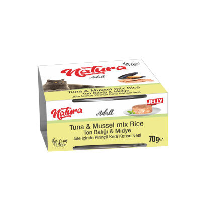 Natura Jöleli Ton Balıklı Midyeli Yetişkin Kedi Konservesi 70 gr